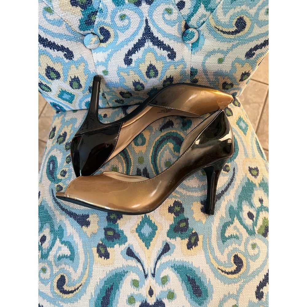 Unisa Unjubilee Ombre Patent Peep Toe dOrsay Pumps Bronze Black Gold 8M